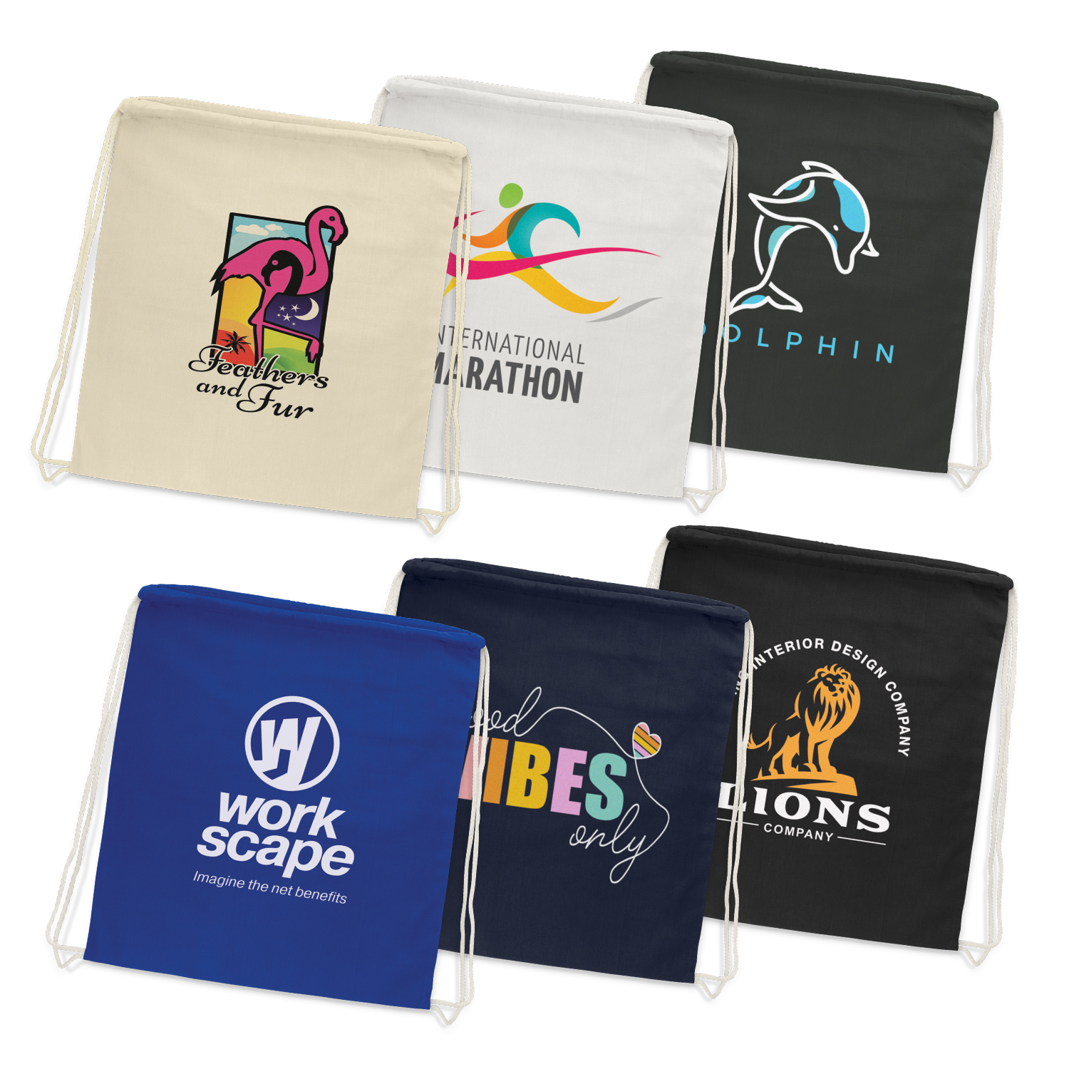 Cotton Drawstring Backpack - Image 2