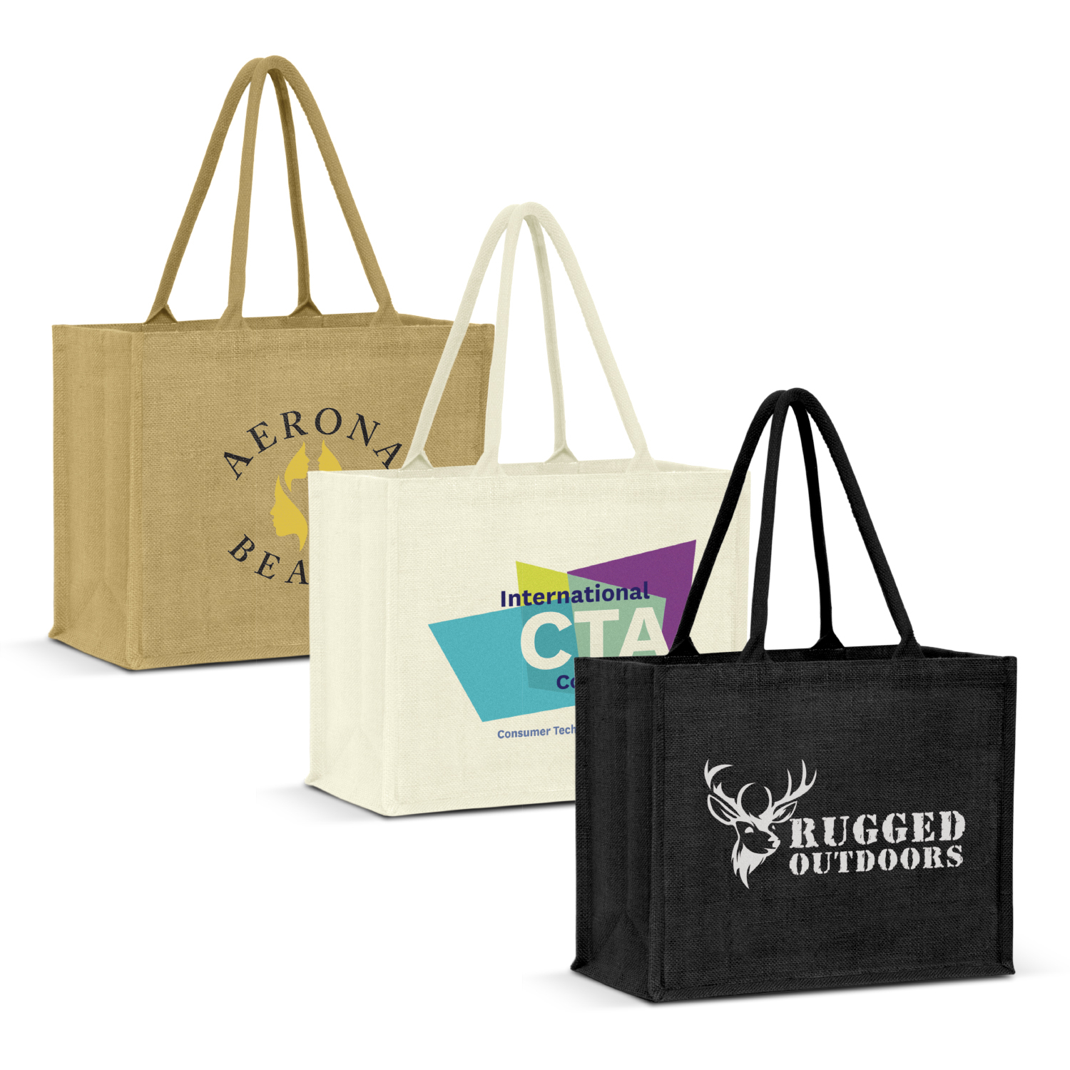 Torino Jute Tote Bag - Colour Match - Image 2