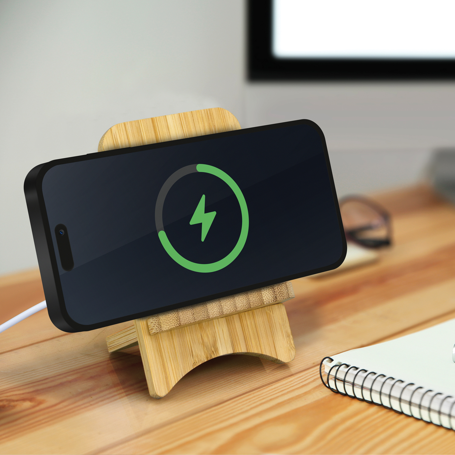 Bamboo Wireless Charging Stand - Image 5
