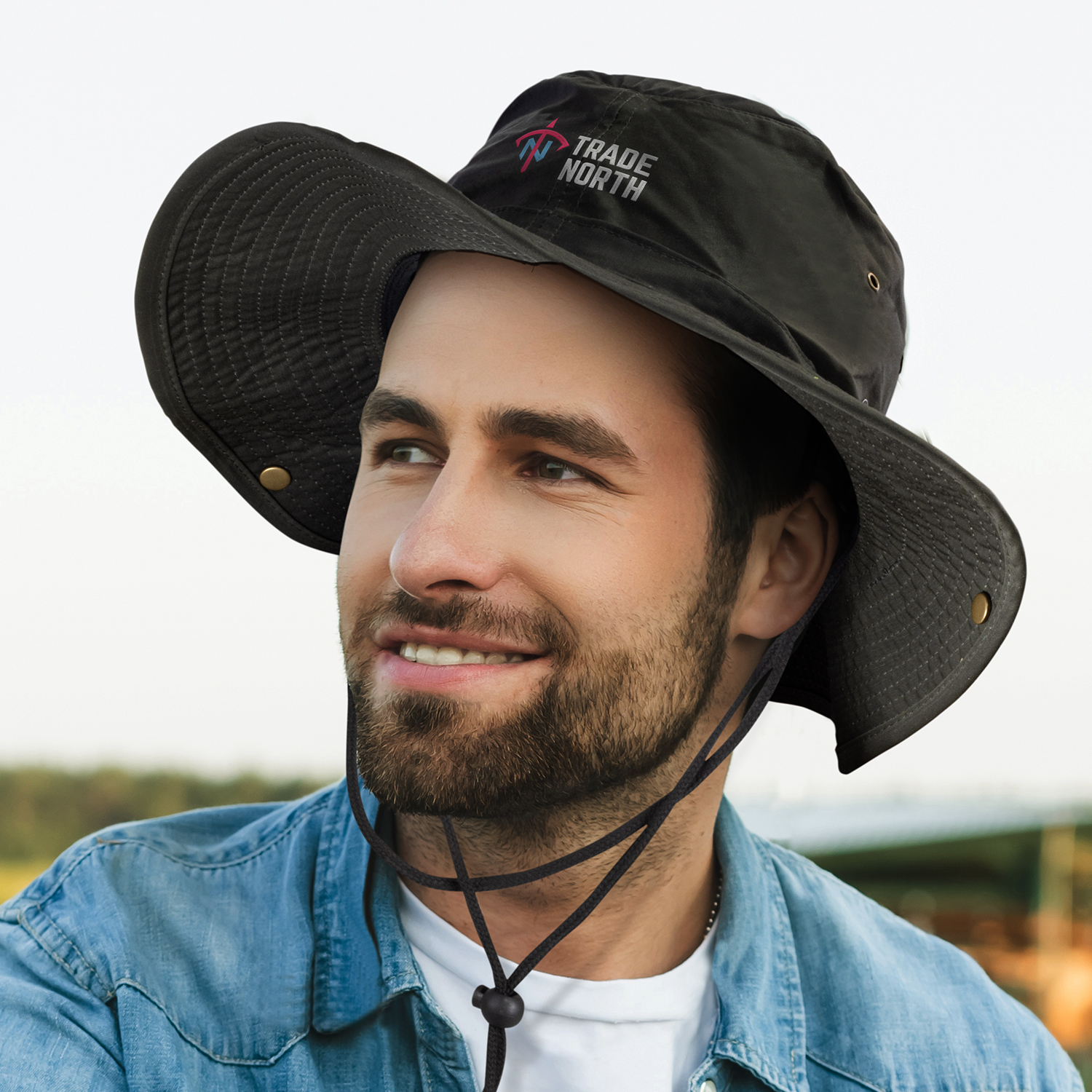 Oilskin Wide Brim Hat - Image 4