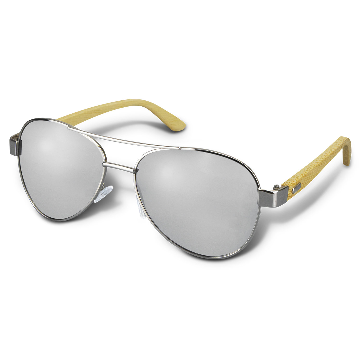 Aviator Mirror Lens Sunglasses - Bamboo - Image 2