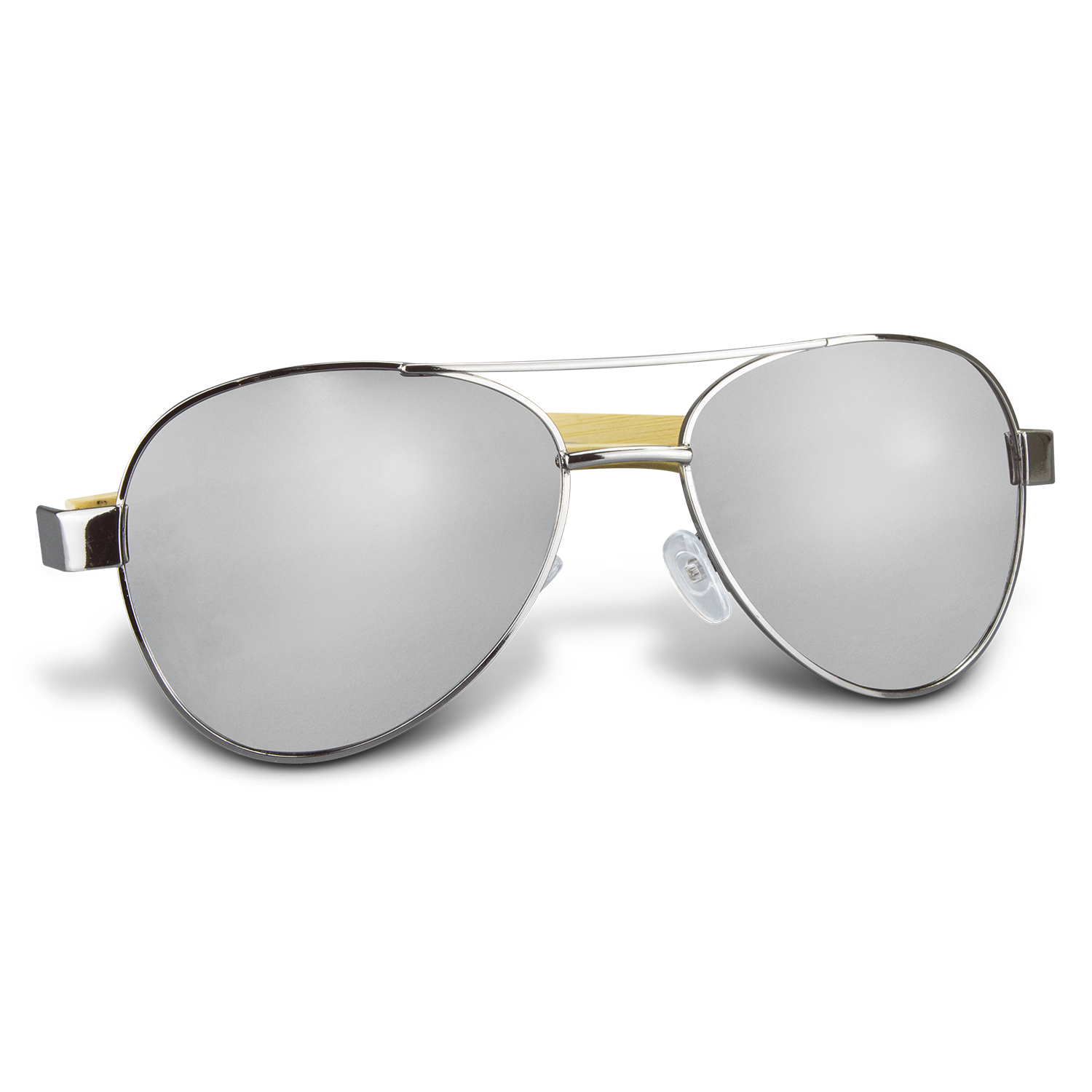 Aviator Mirror Lens Sunglasses - Bamboo - Image 3