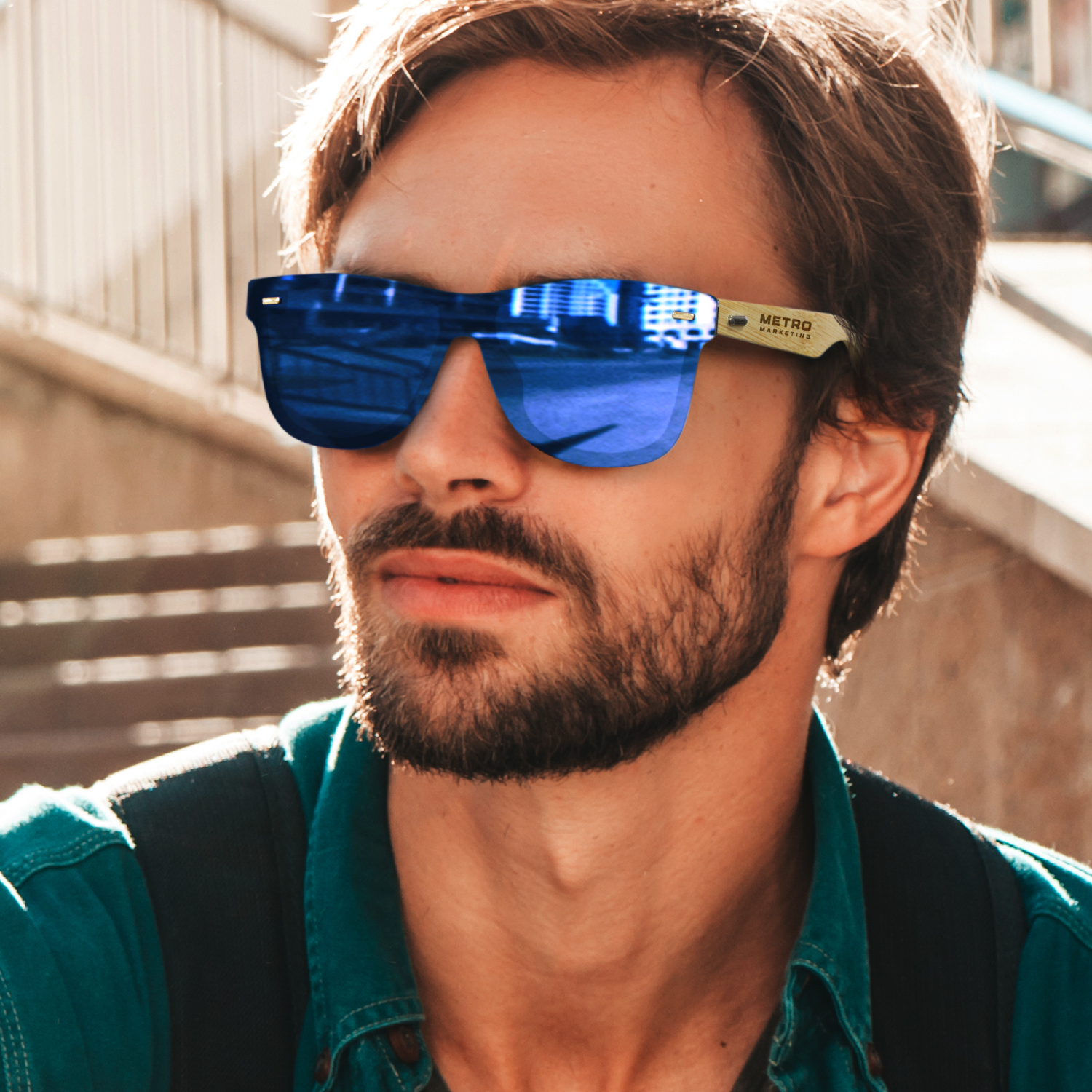 Ryder Mirror Lens Sunglasses - Bamboo - Image 5