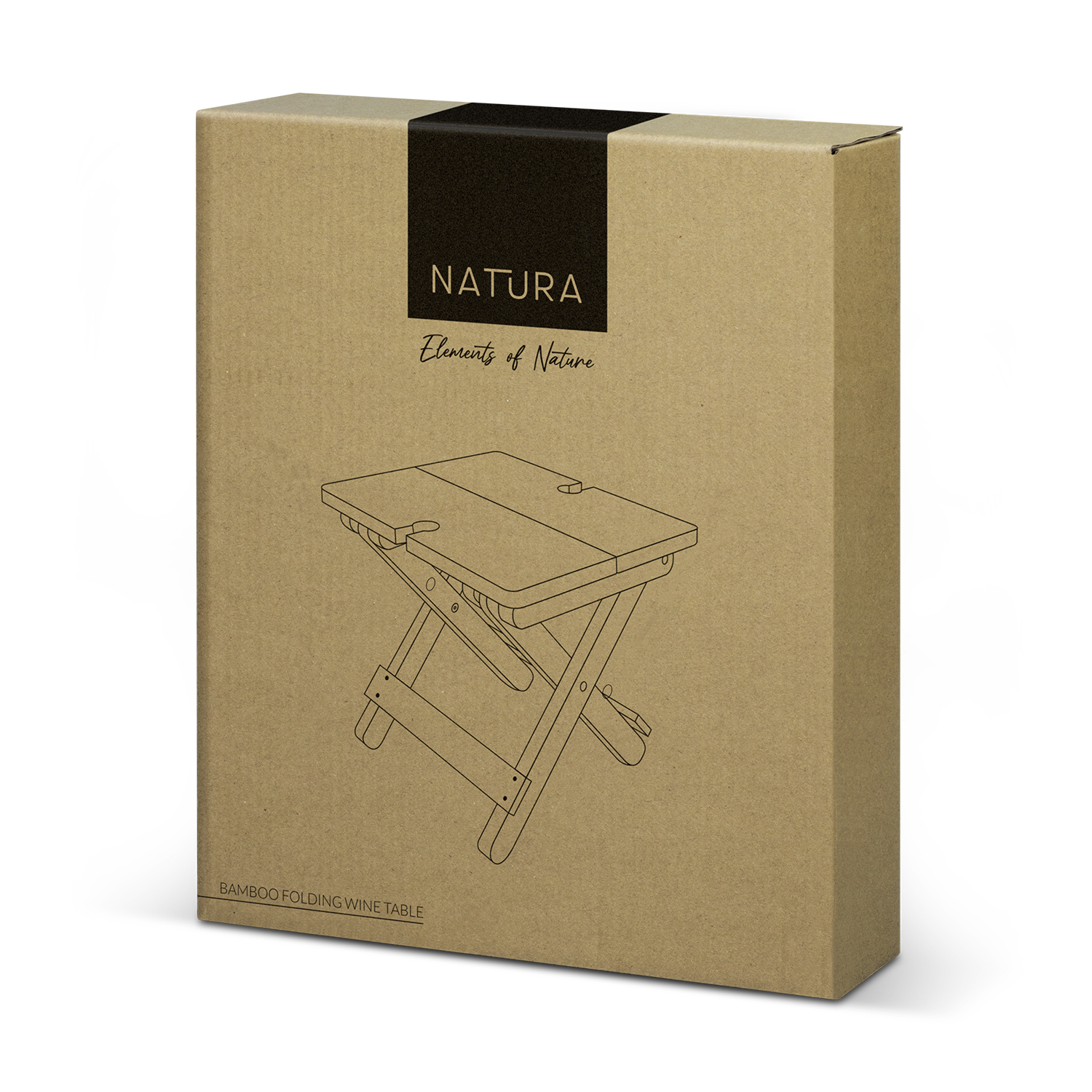 NATURA Bamboo Folding Wine Table - Image 4