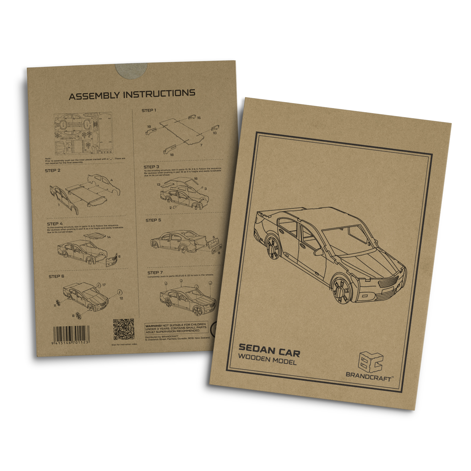 BRANDCRAFT Sedan Car Wooden Model - Image 9