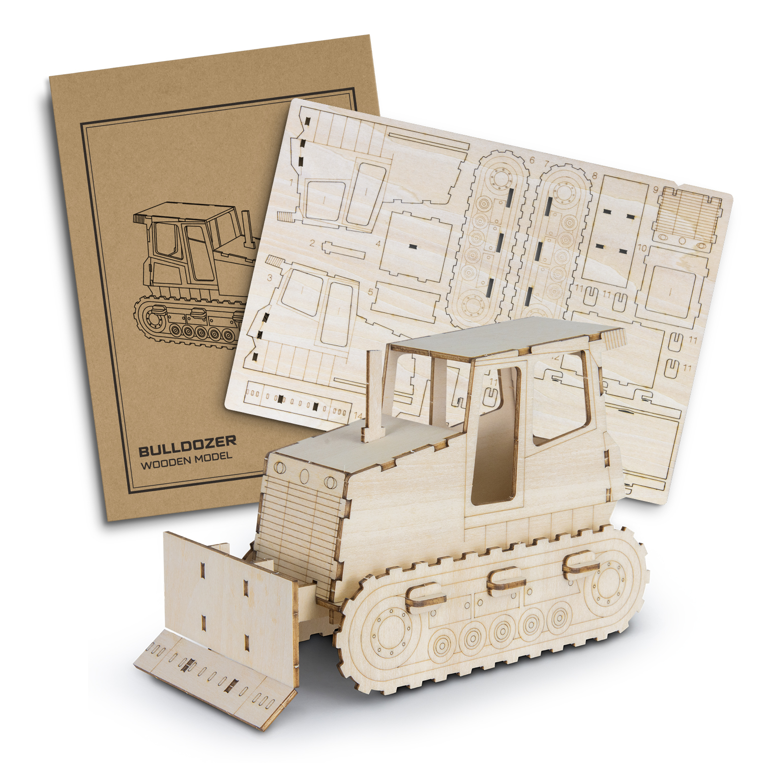 BRANDCRAFT Bulldozer Wooden Model - Image 2