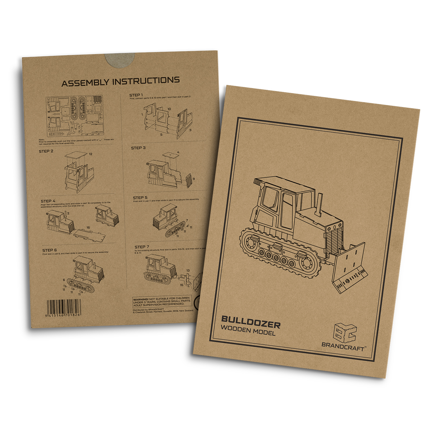 BRANDCRAFT Bulldozer Wooden Model - Image 5