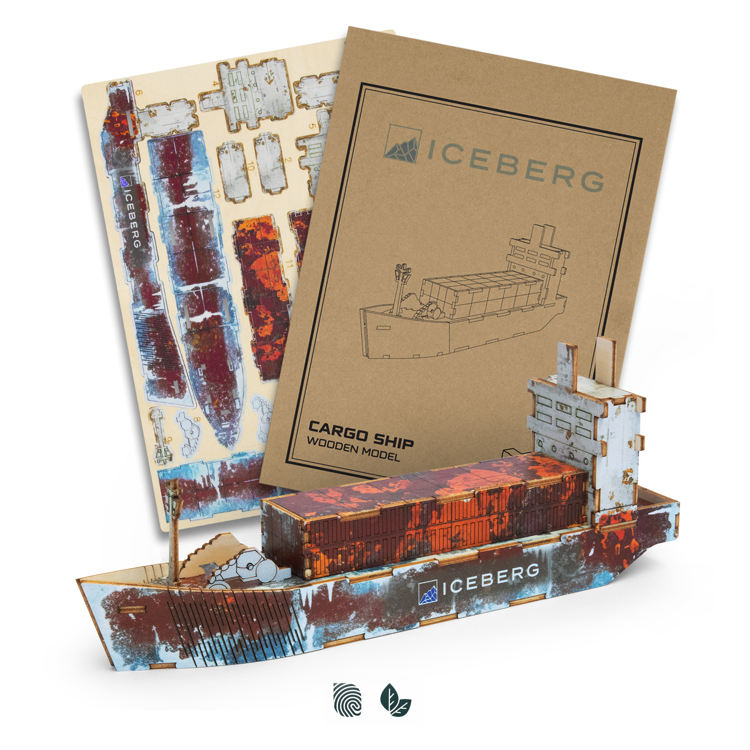 BRANDCRAFT Cargo Ship Wooden Model