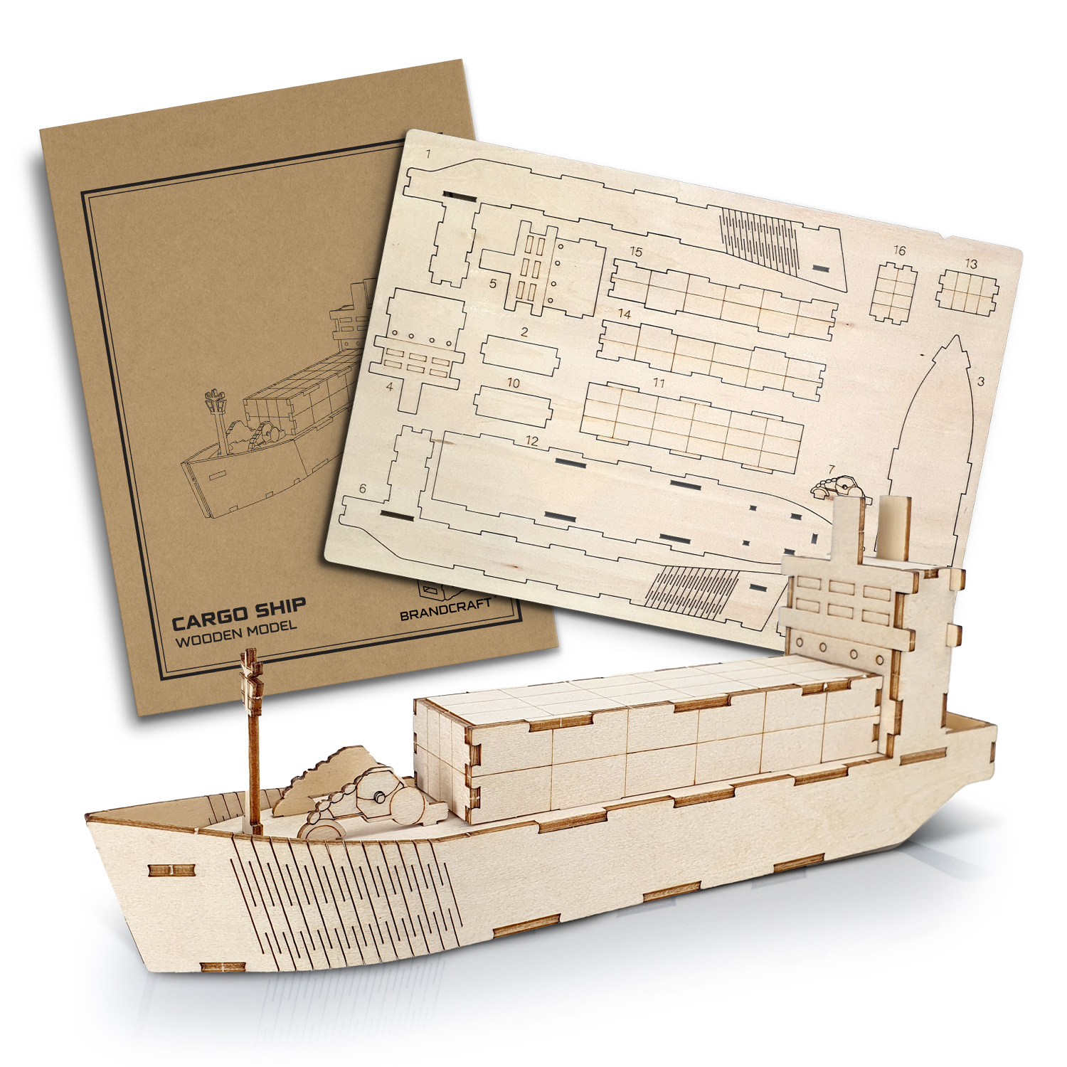BRANDCRAFT Cargo Ship Wooden Model - Image 2