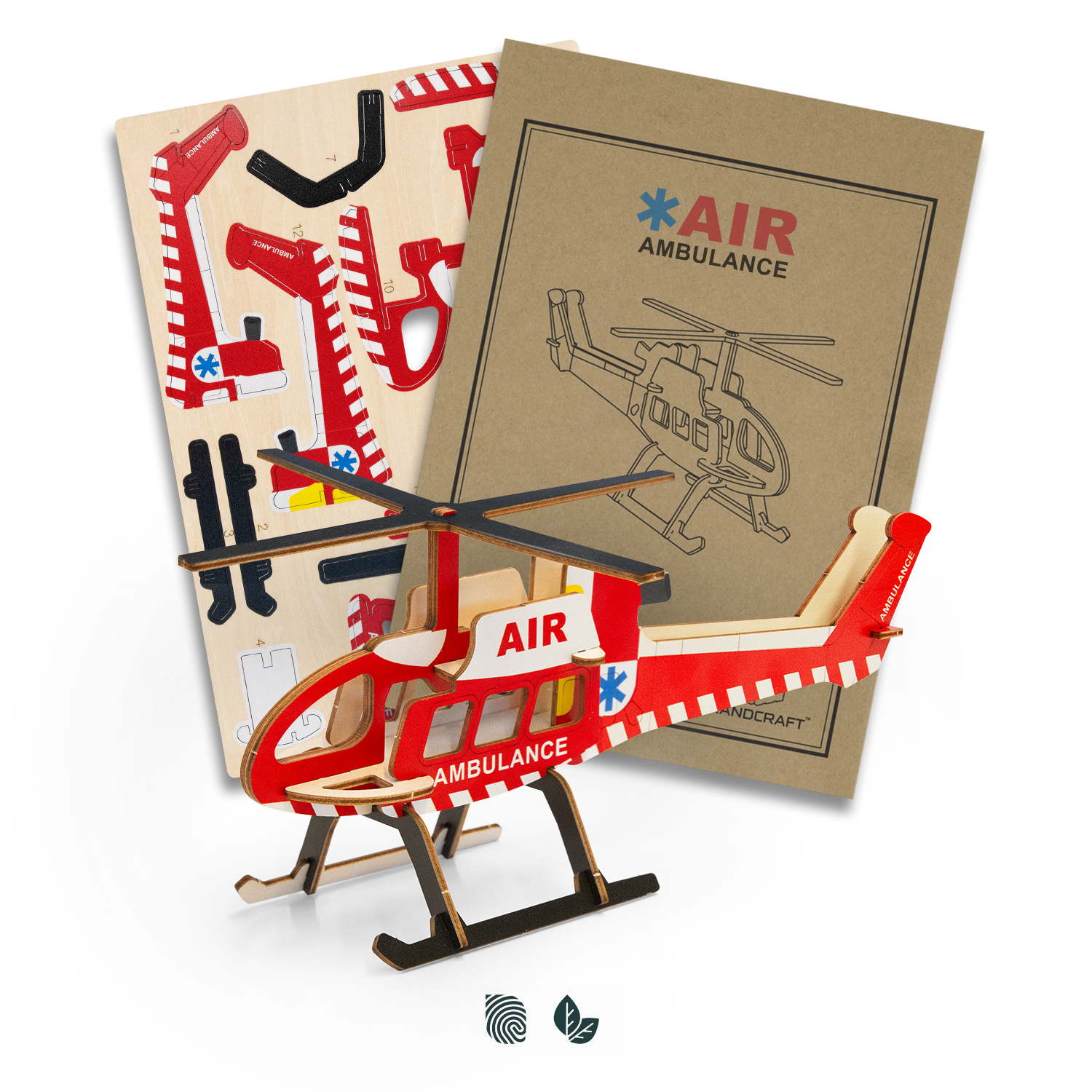 BRANDCRAFT Helicopter Wooden Model