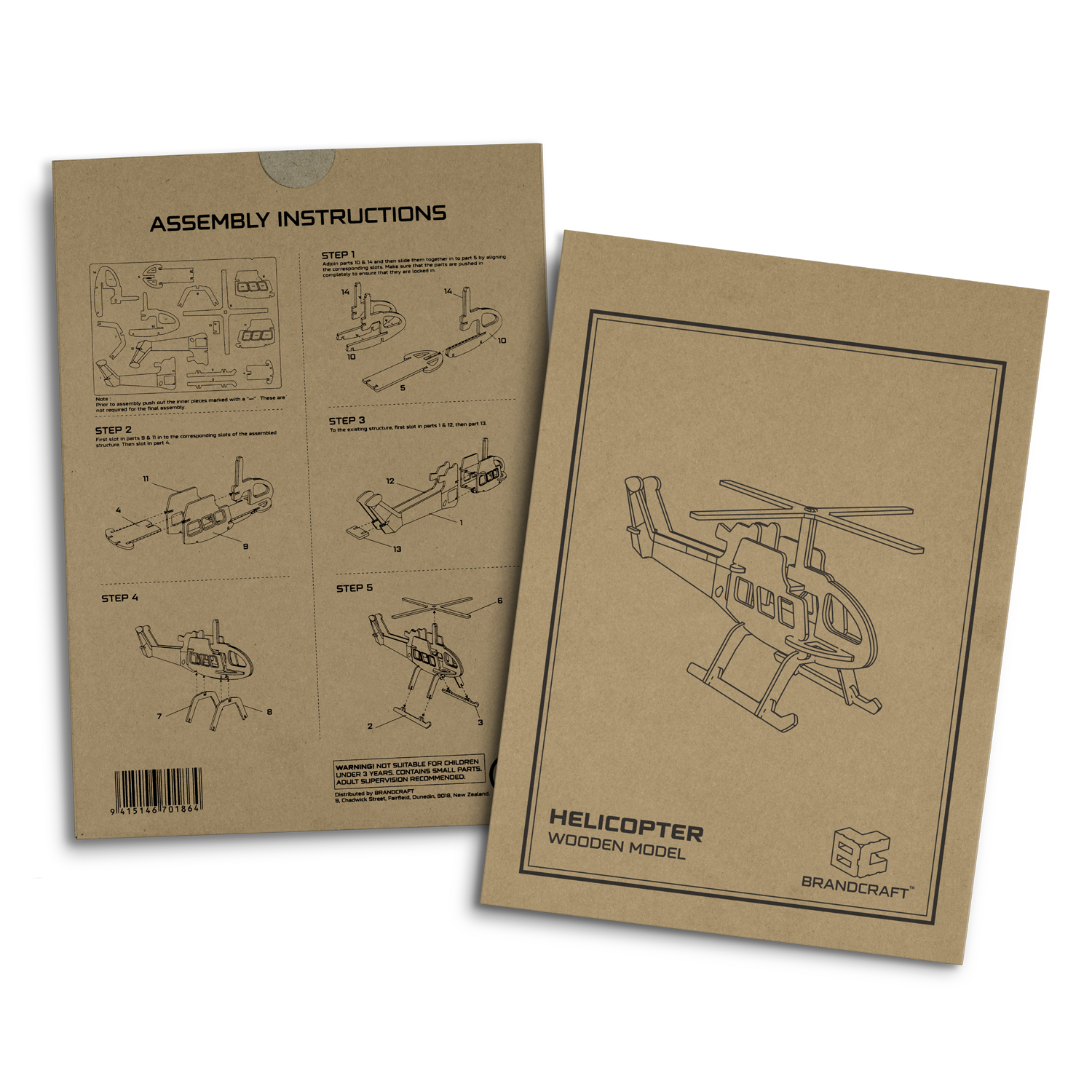 BRANDCRAFT Helicopter Wooden Model - Image 5
