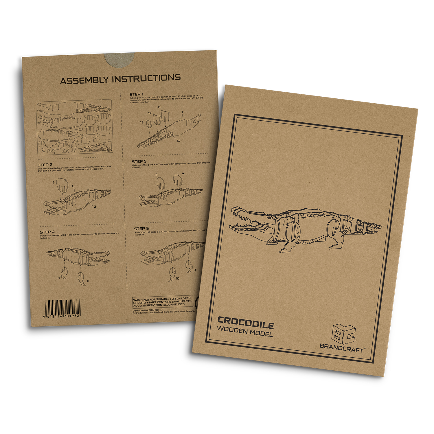 BRANDCRAFT Crocodile Wooden Model - Image 4
