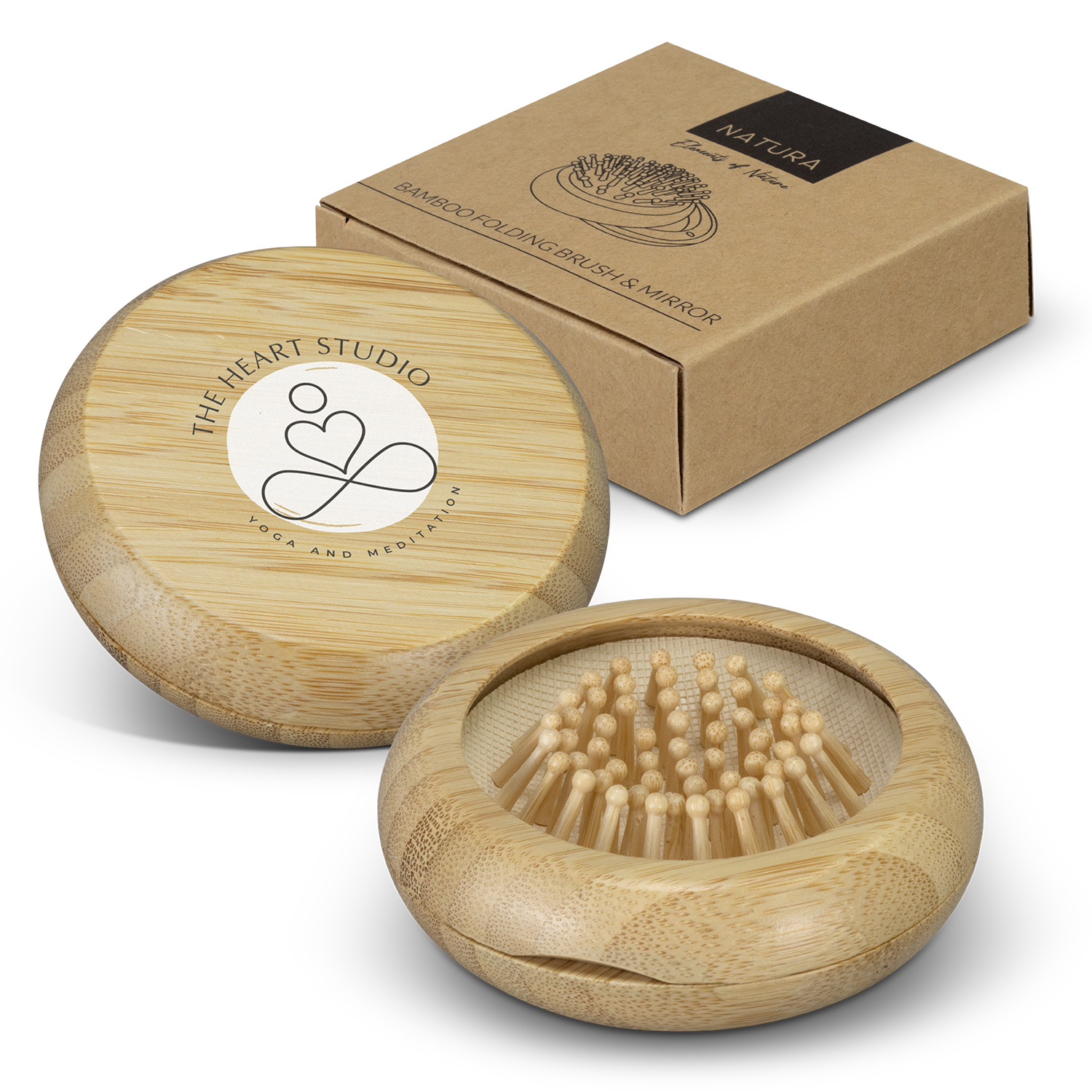NATURA Bamboo Brush and Mirror - Image 2