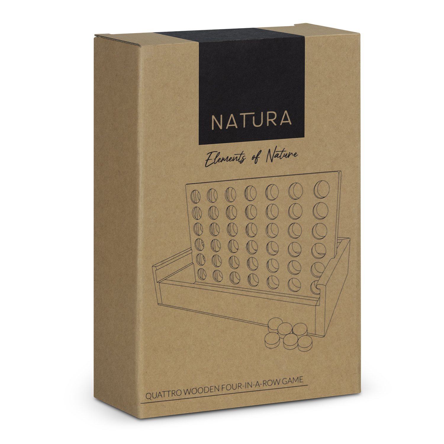 NATURA Quattro Wooden Four-in-a-Row Game - Image 5