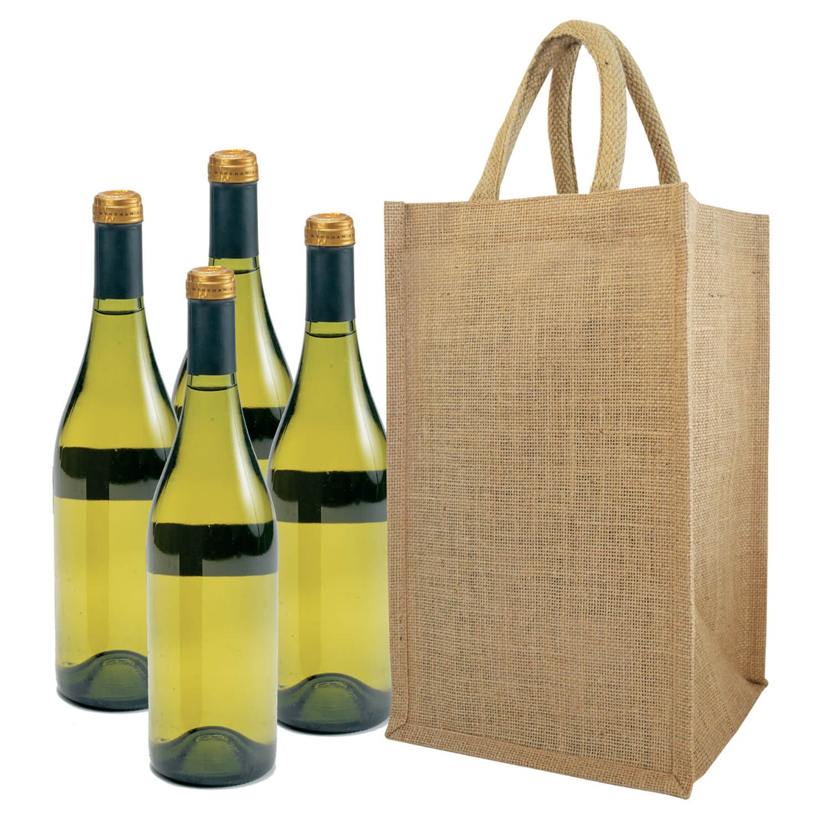 FOUR BOTTLE JUTE BAG
