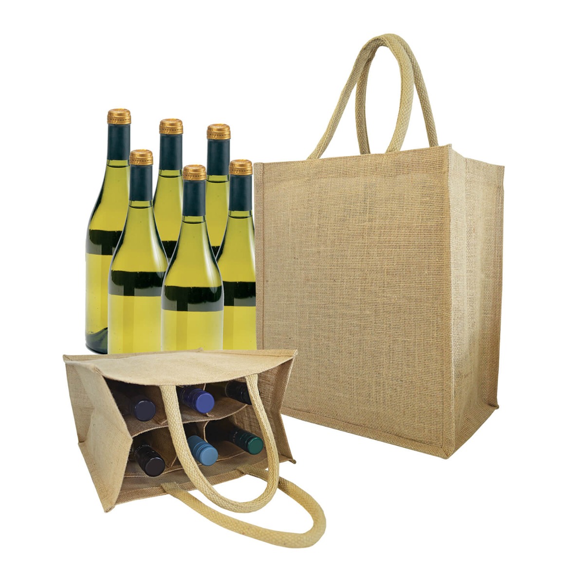 SIX BOTTLE JUTE BAG