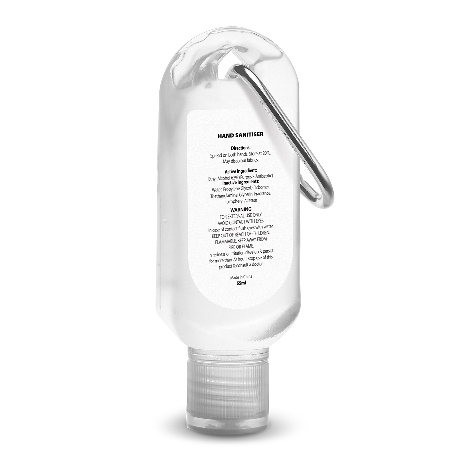Carabiner Hand Sanitiser 55ml - Image 3