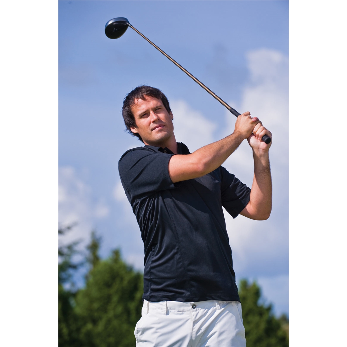 MENS LIQUID SHORT SLEEVE POLO (black) - Image 3