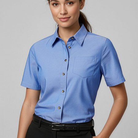 Womens Chambray Short Sleeve Shirt