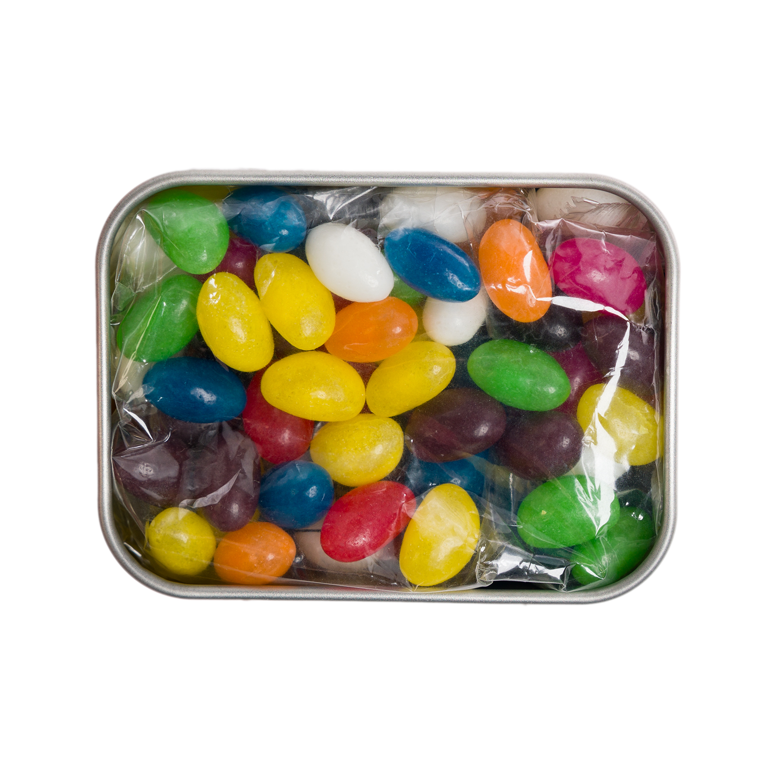 Assorted Colour Mini Jelly Beans in Silver Rectangular Tin - Image 6