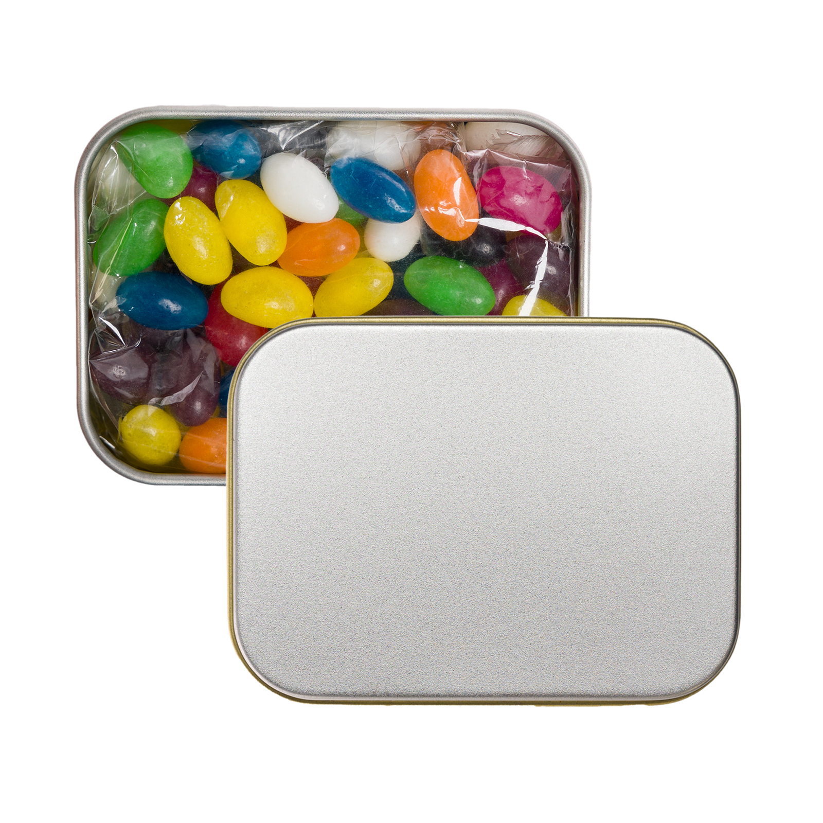 Assorted Colour Mini Jelly Beans in Silver Rectangular Tin - Image 8