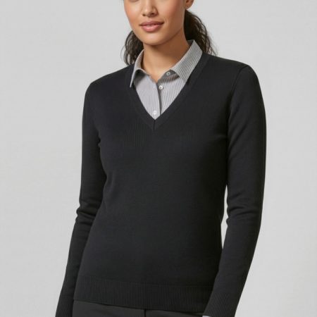 Womens V-Neck Knit Pullover