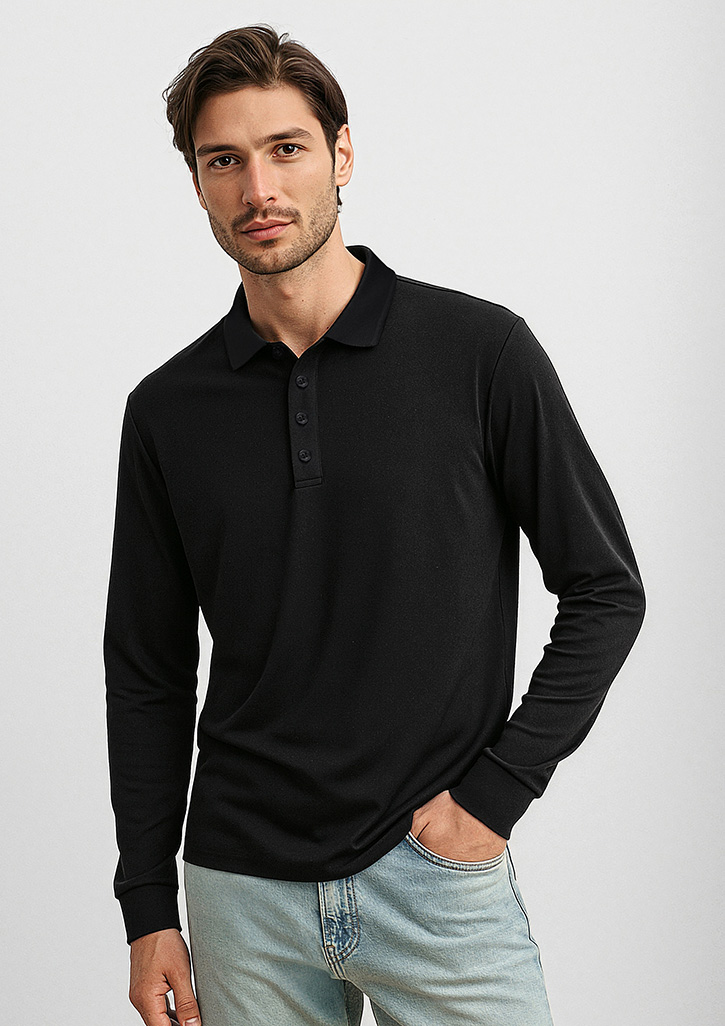 Mens Action Long Sleeve Polo
