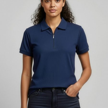 Womens Micro Waffle Short Sleeve Polo