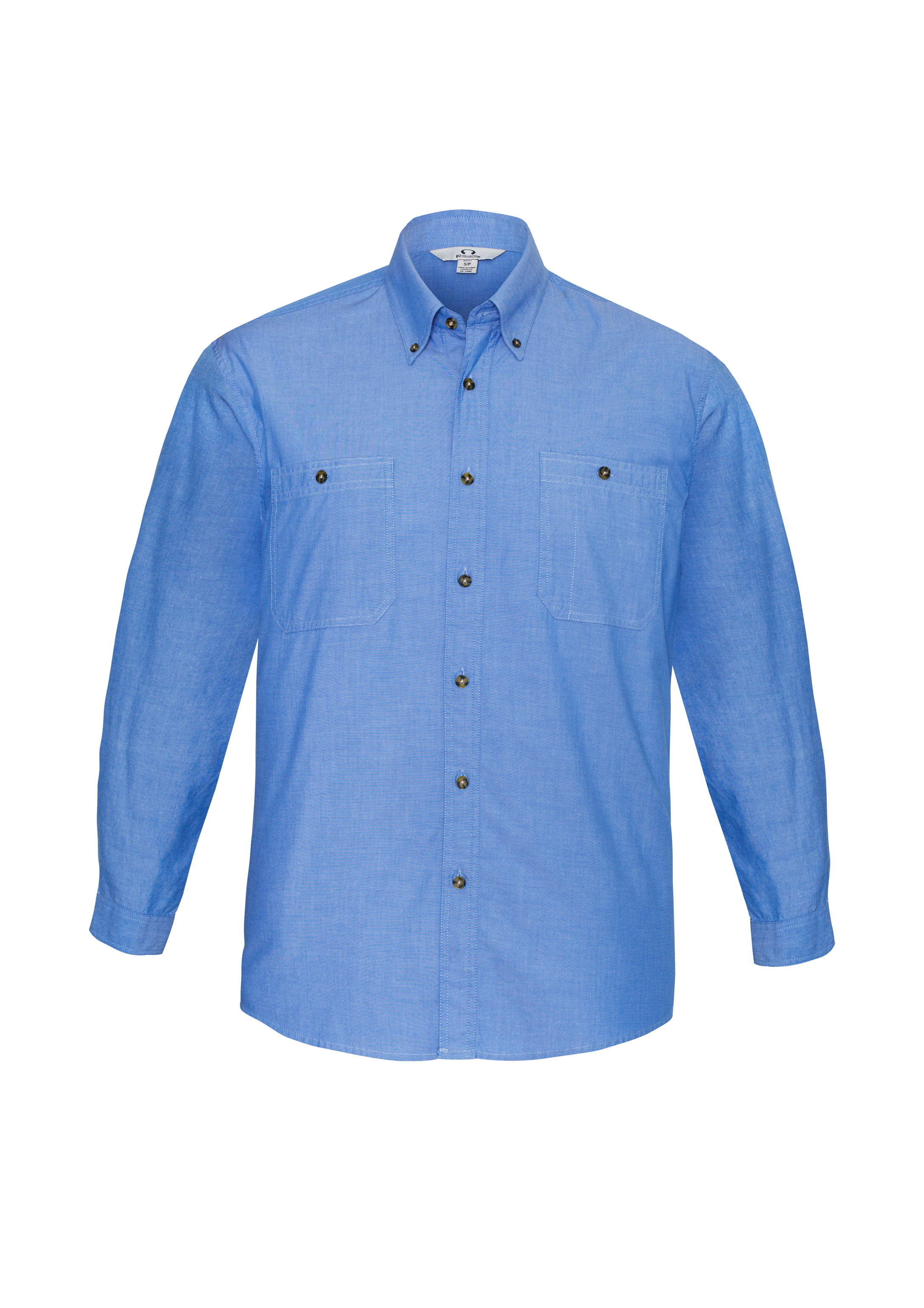 Mens Chambray Long Sleeve Shirt - Image 2