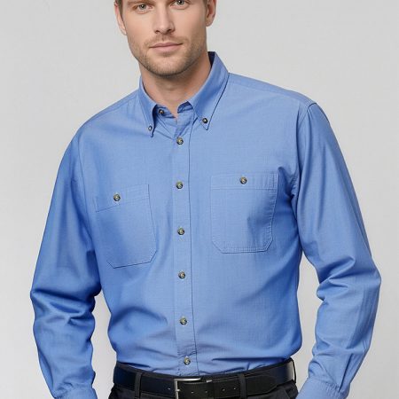 Mens Chambray Long Sleeve Shirt