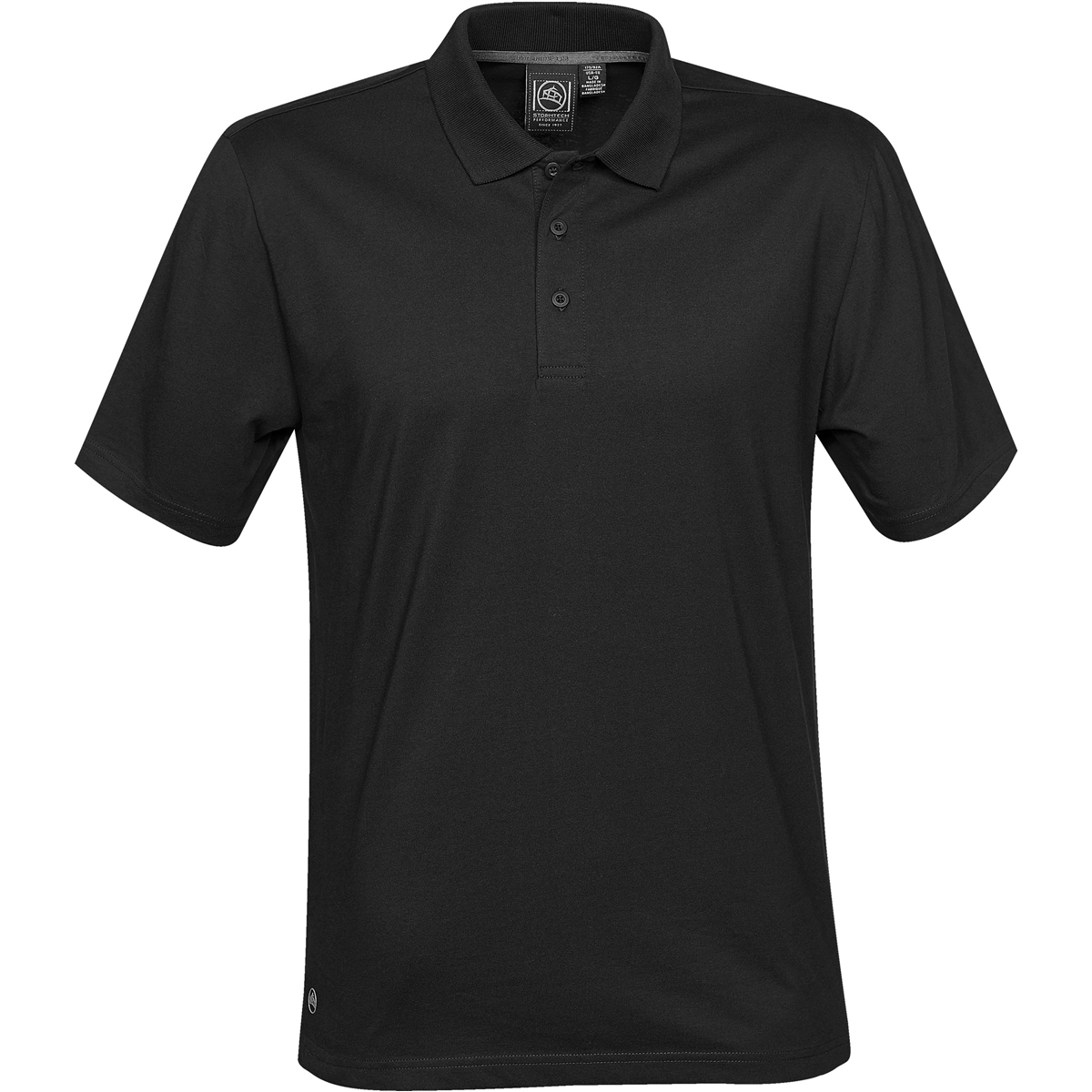 MENS OASIS LIQUID COTTON POLO BLACK-S