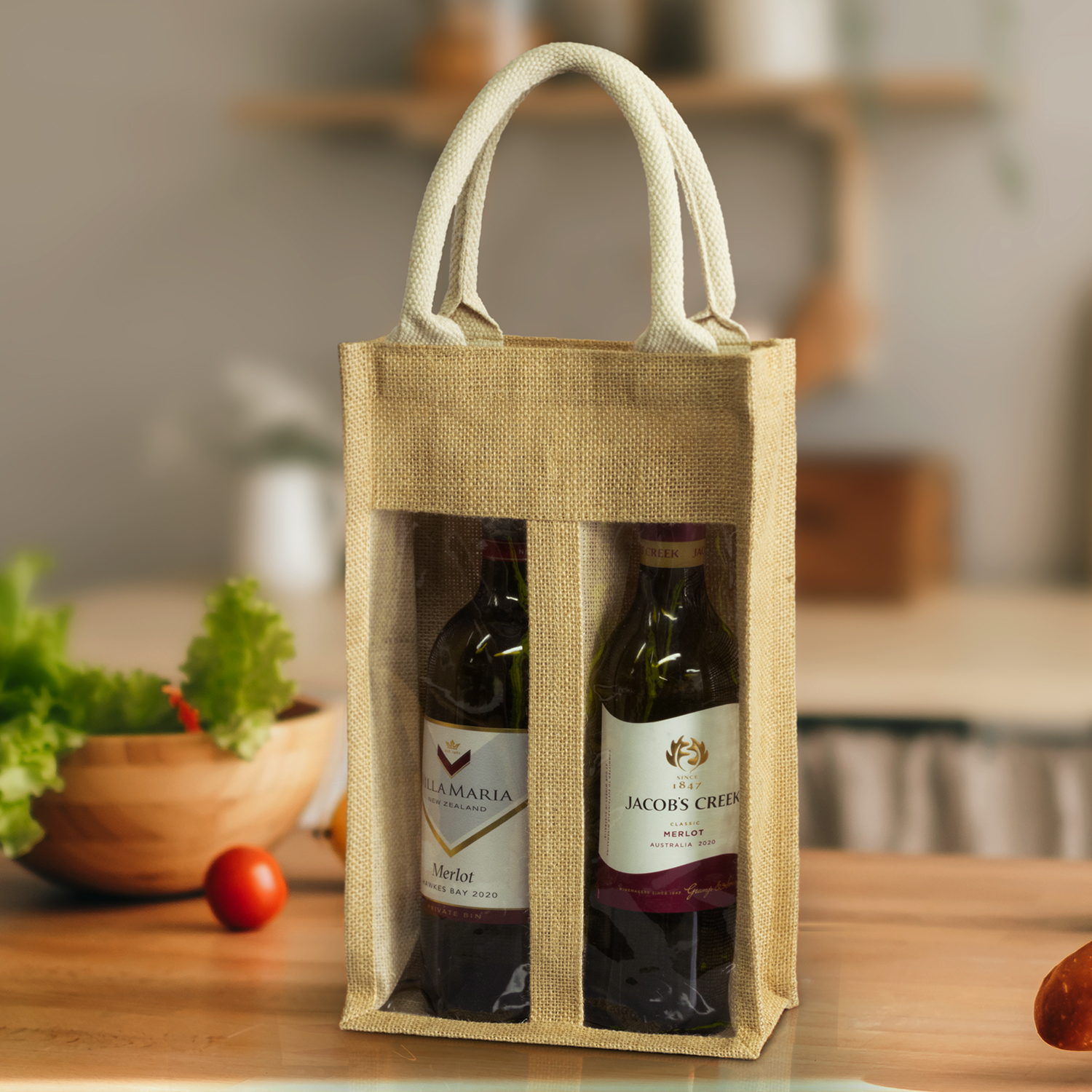 Serena Jute Double Wine Carrier - Image 4