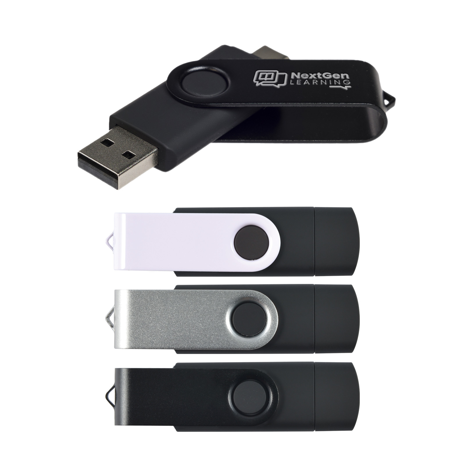 Swivel USB Flash Drive Dual 8GB