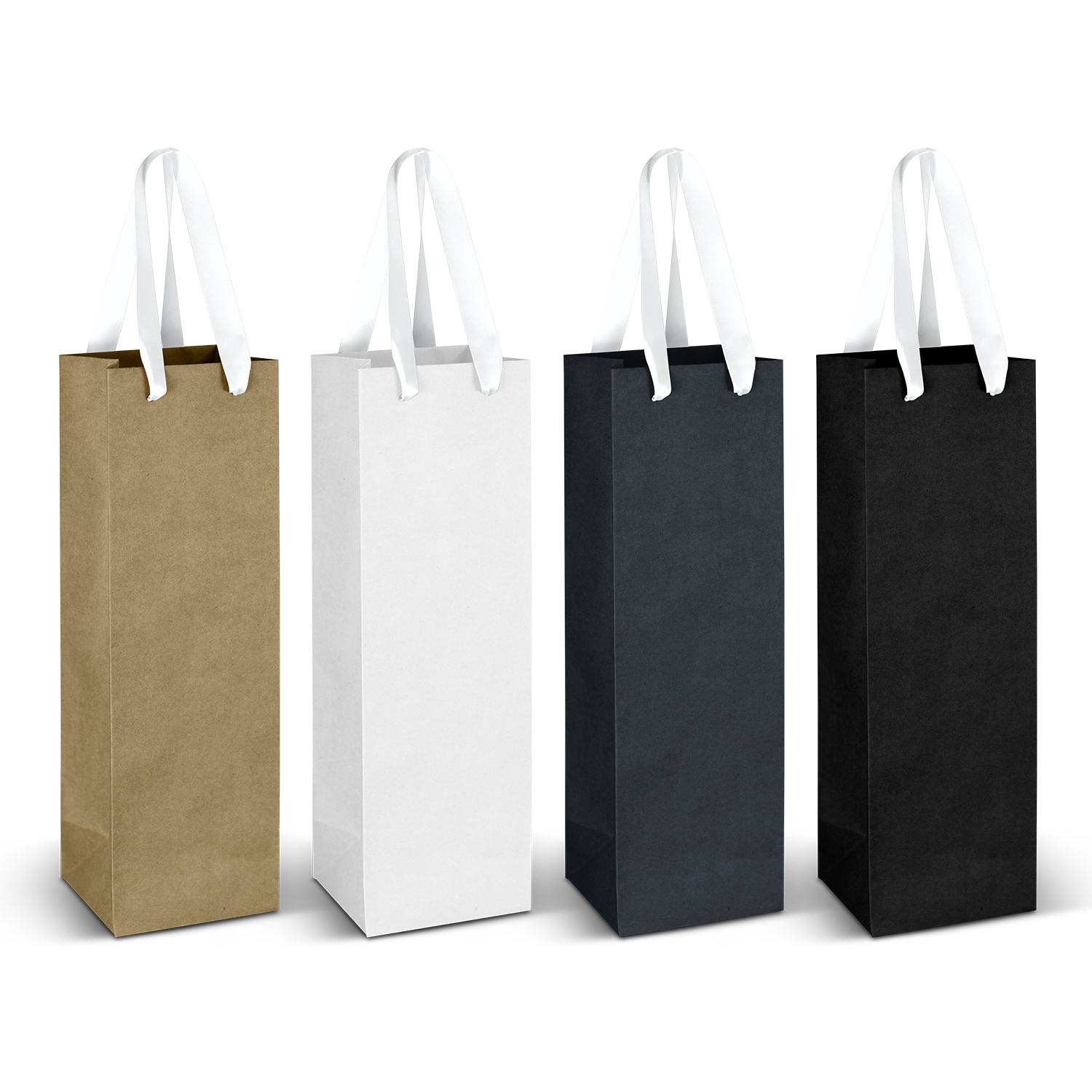 Wine Ribbon Handle Paper Bag - Image 2