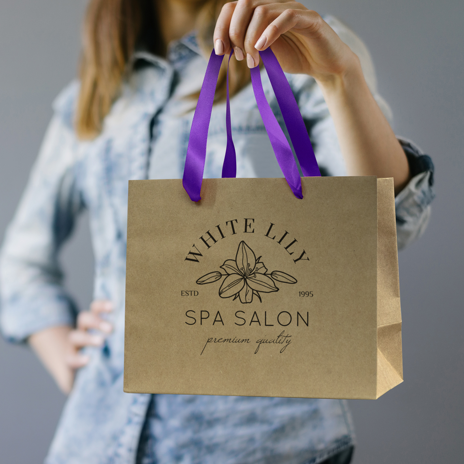 Medium Ribbon Handle Paper Bag - Image 14