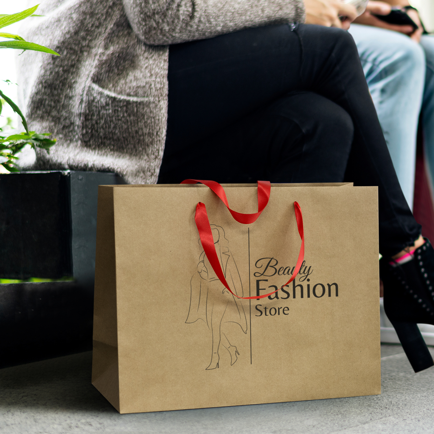 Extra Large Ribbon Handle Paper Bag - Image 14
