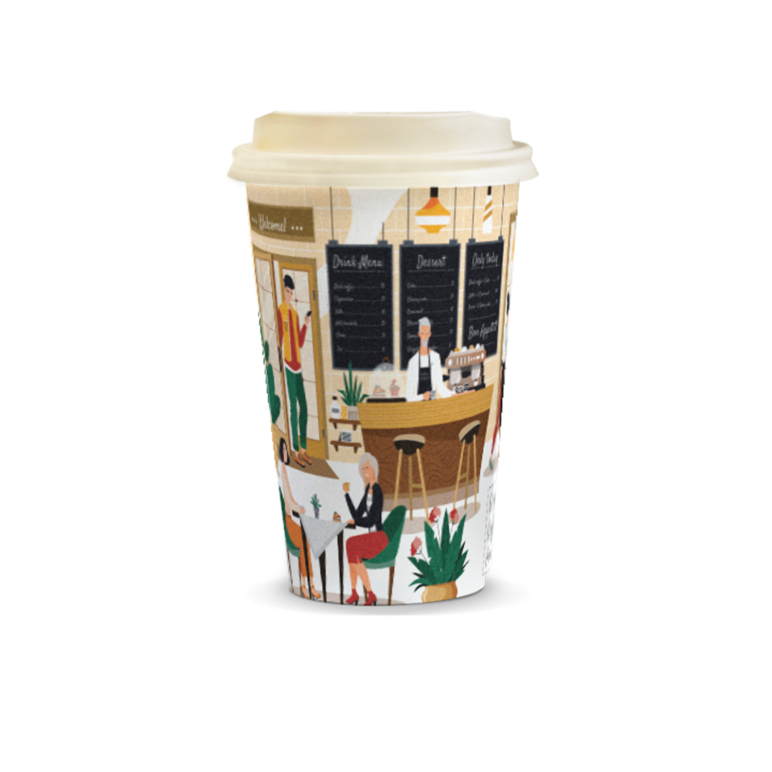 Compostable Paper Coffee Cup - 350ml - Image 2