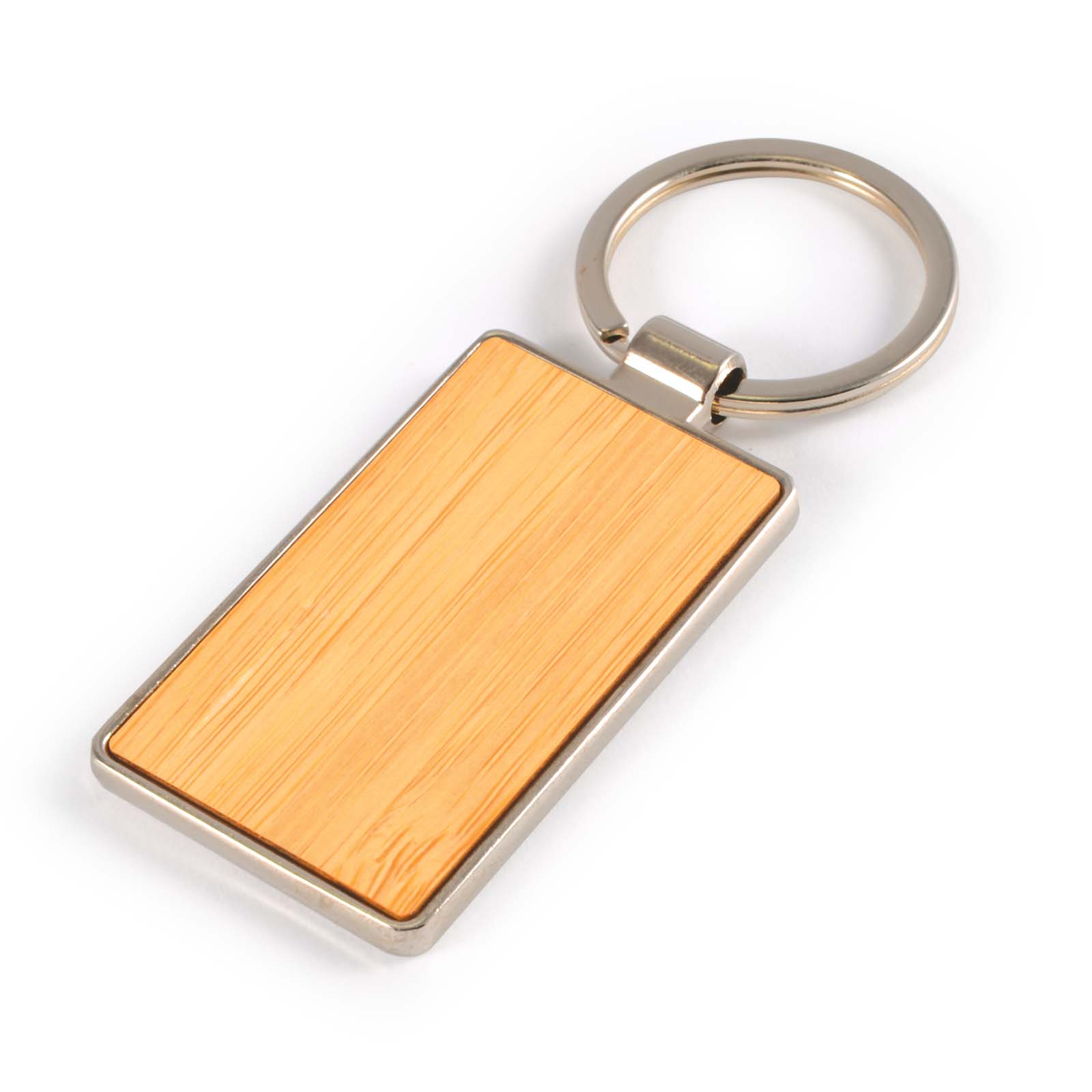 Rectangle Bamboo Zinc Keytag - Image 2