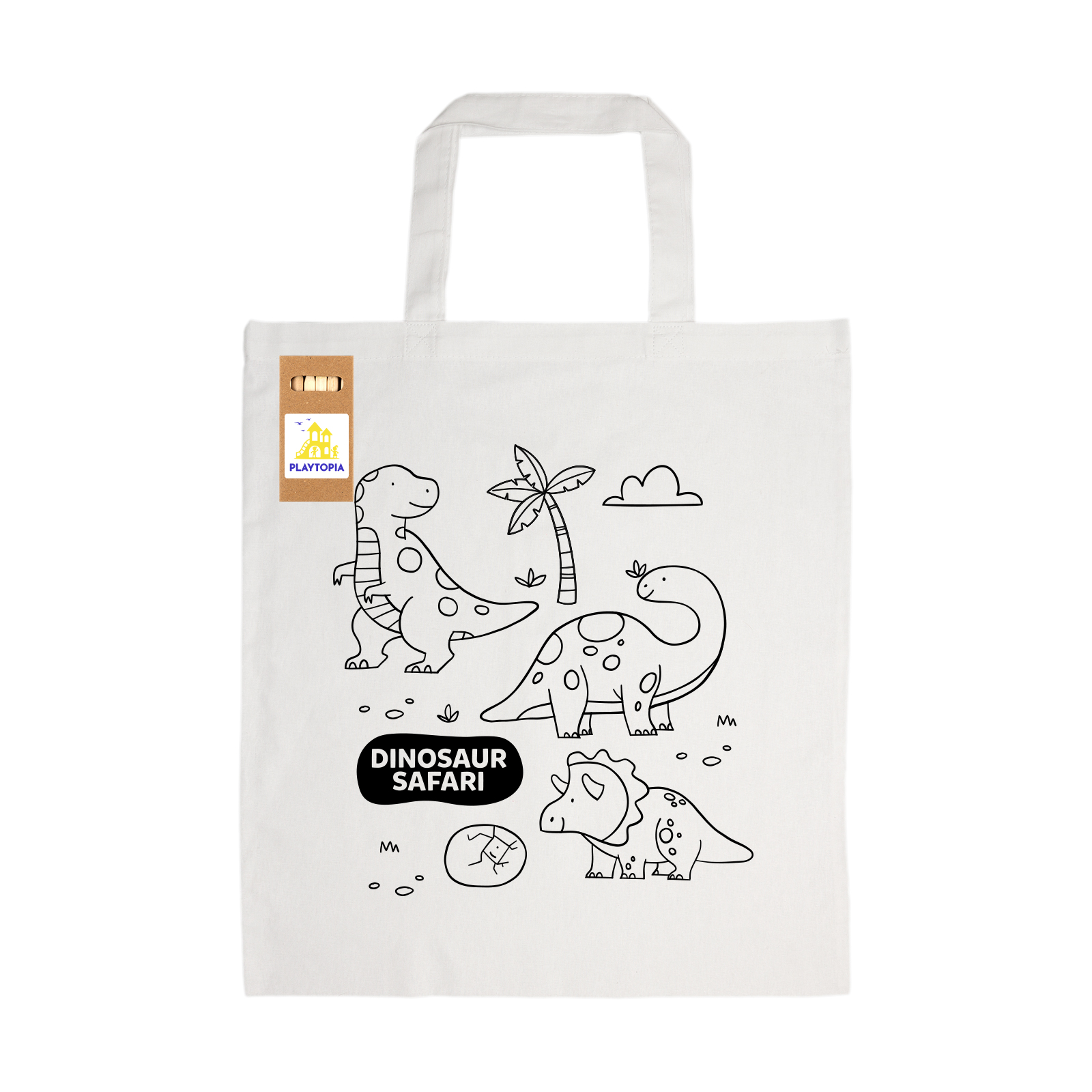 Colouring Short Handle Cotton Bag & Pencils