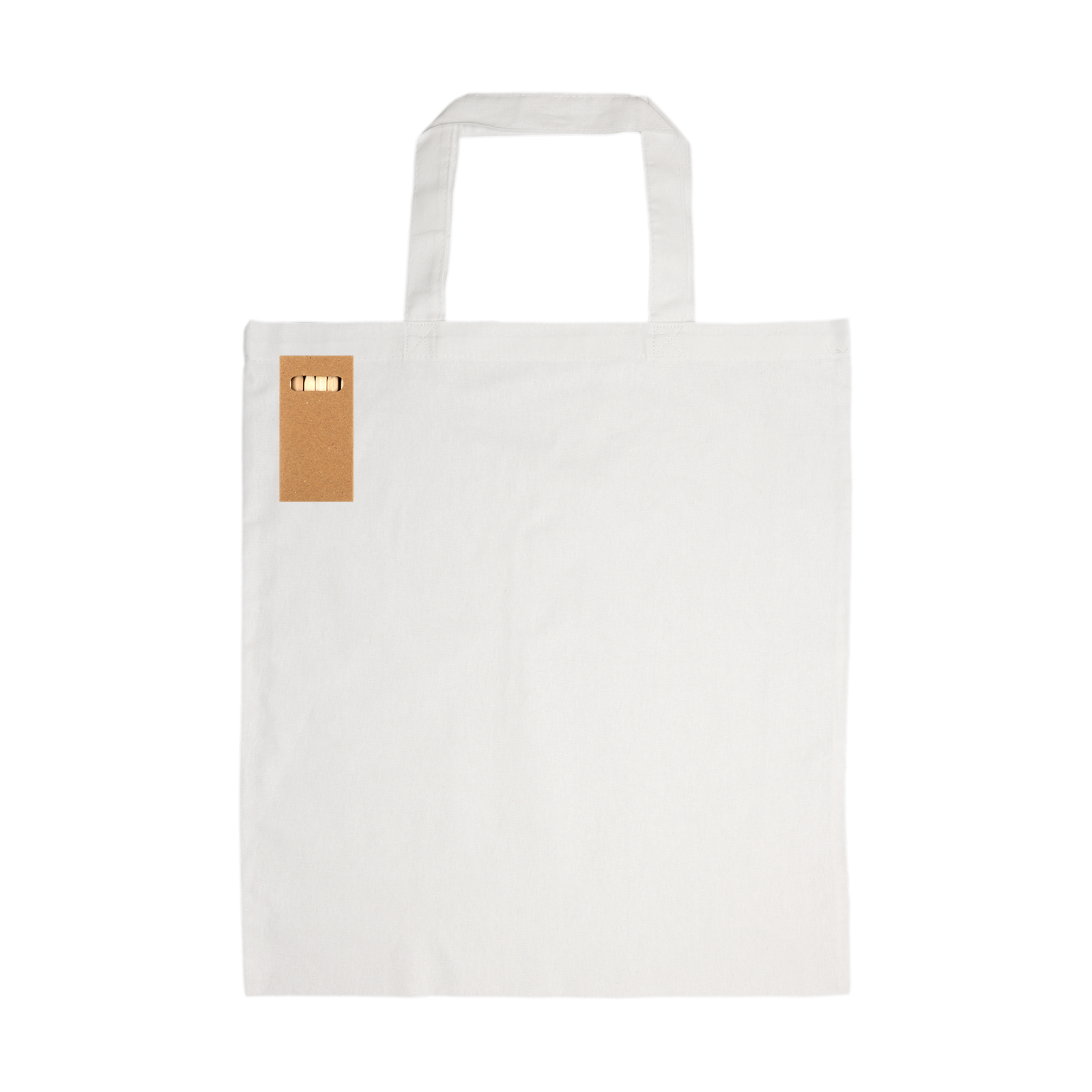 Colouring Short Handle Cotton Bag & Pencils - Image 2