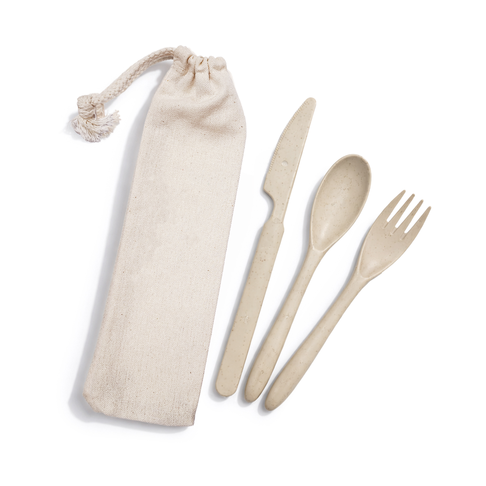 Delish Eco Cutlery Set in Calico Pouch - Image 2