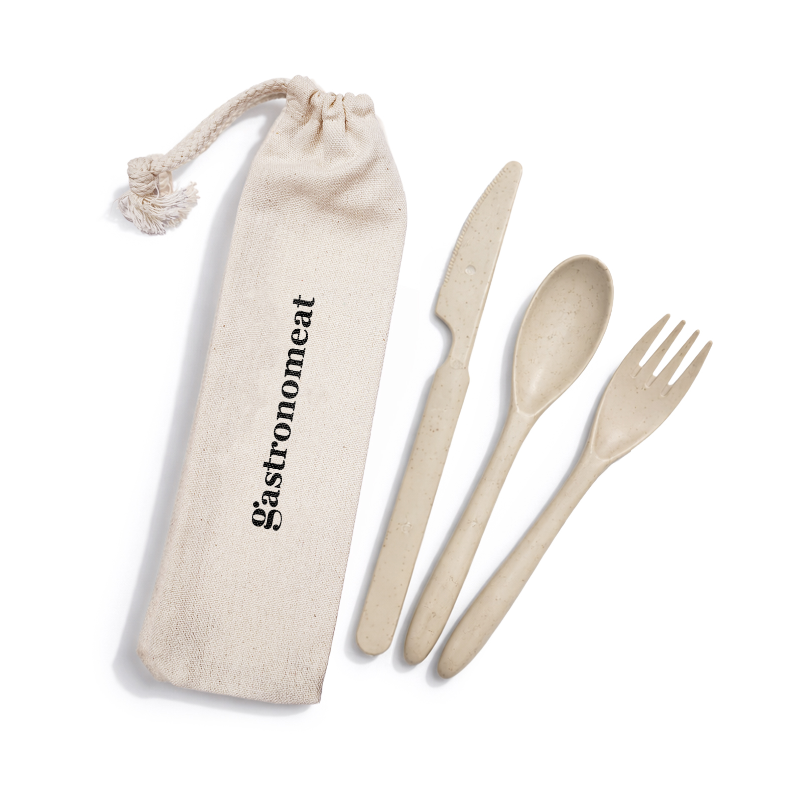 Delish Eco Cutlery Set in Calico Pouch - Image 3