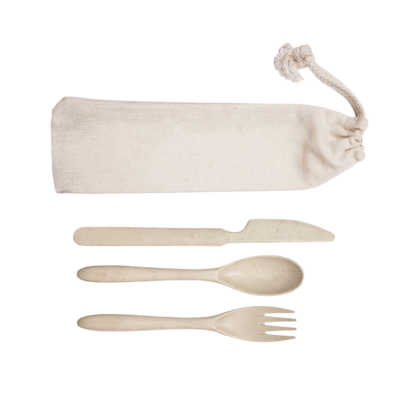 Delish Eco Cutlery Set in Calico Pouch - Image 5