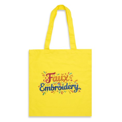 Sonnet Cotton Tote Bag - Colours - Faux Embroidery