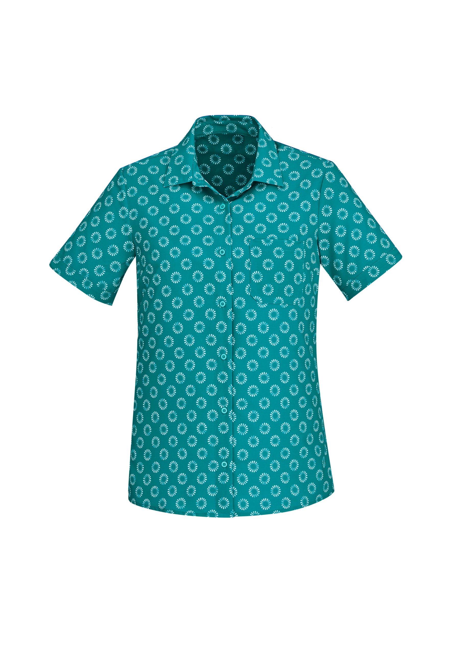 Florence Womens Daisy Print Short Sleeve Shirt - Image 3