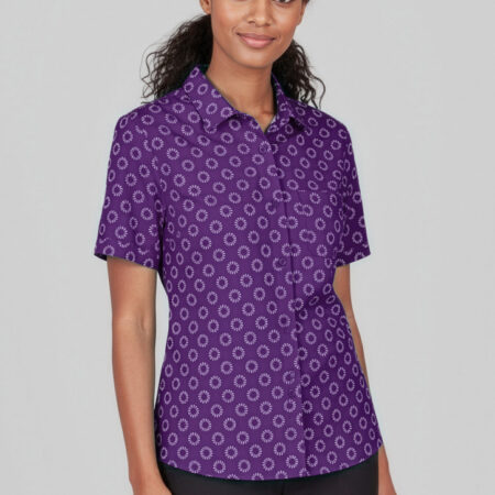 Florence Womens Daisy Print Short Sleeve Shirt