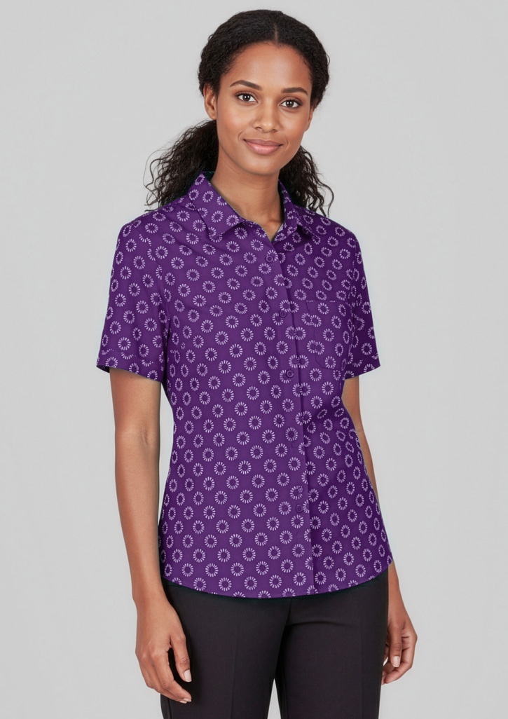 Florence Womens Daisy Print Short Sleeve Shirt - Image 9