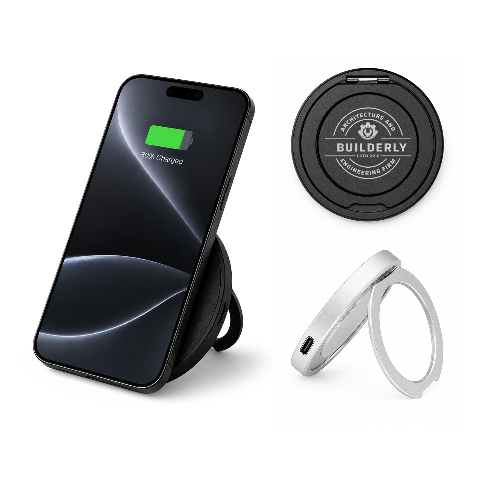 Puck Magnetic Phone and Watch Charger with Stand